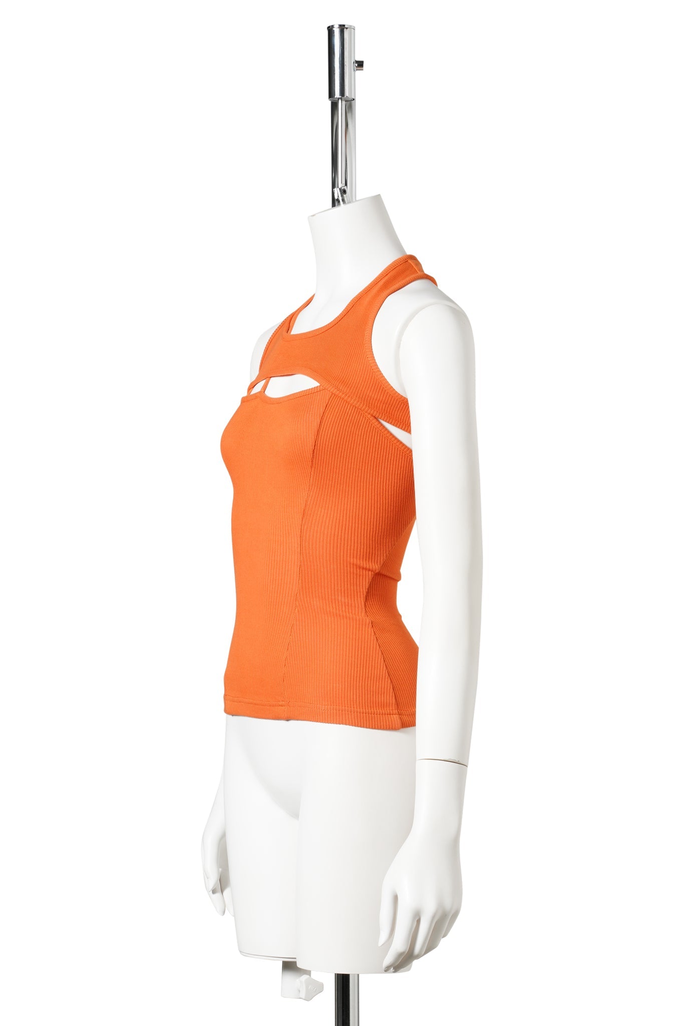 SPLIT RACERBACK RIB TANK / ORANGE