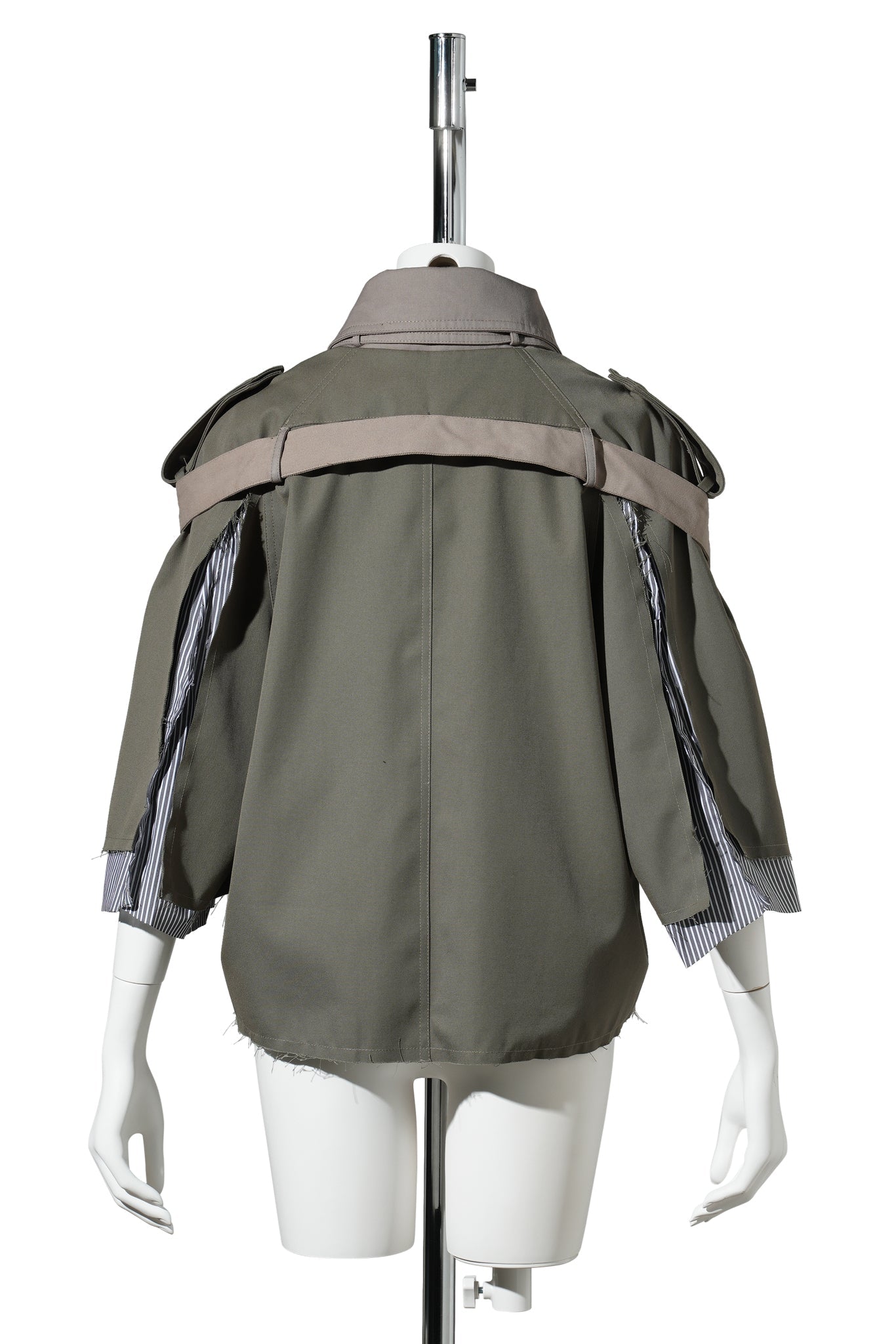 CHOPPED TRENCH JACKET / OLIVE/TAUPE