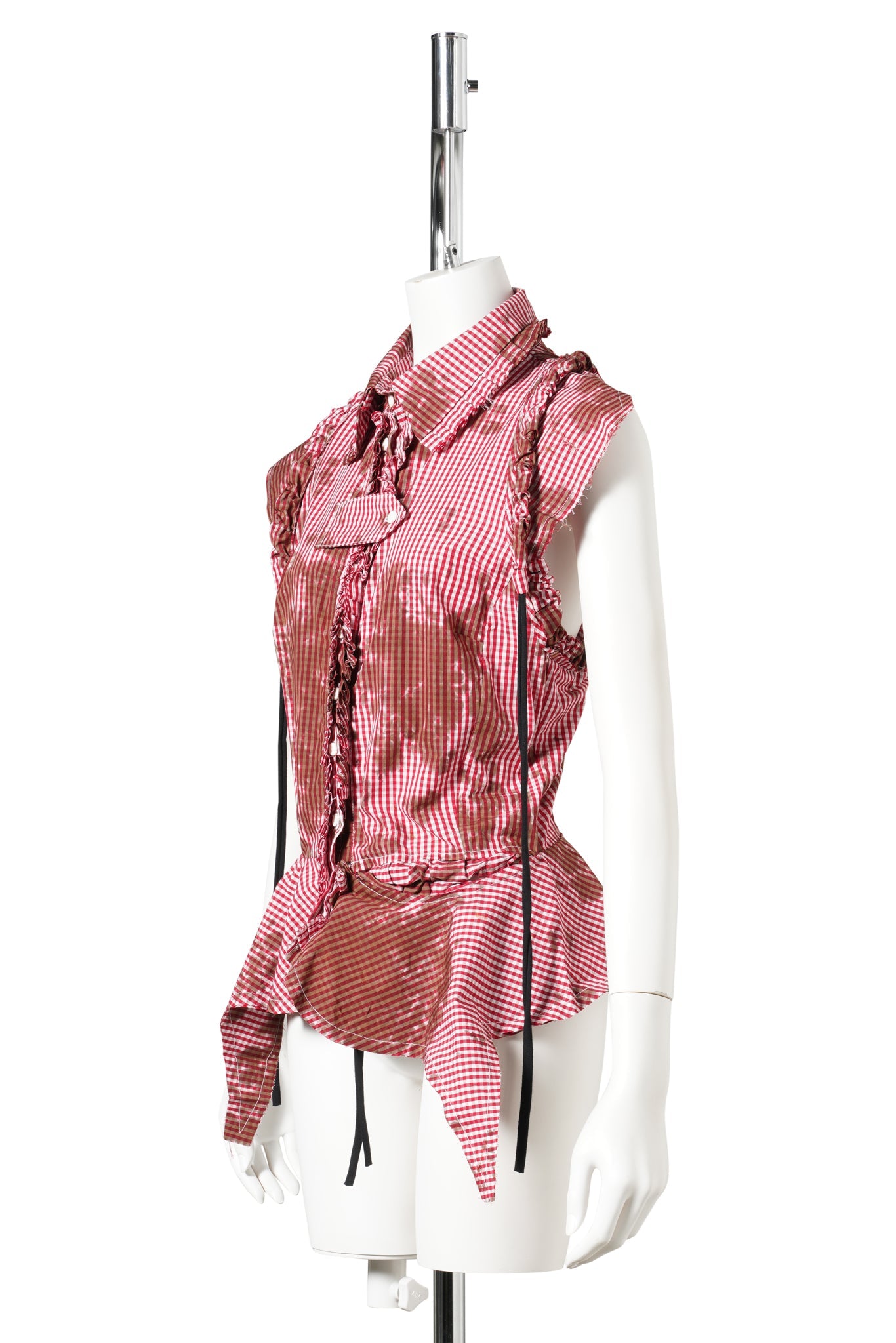 PICNIC RUCHED RUFFLE BLOUSE / GINGHAM