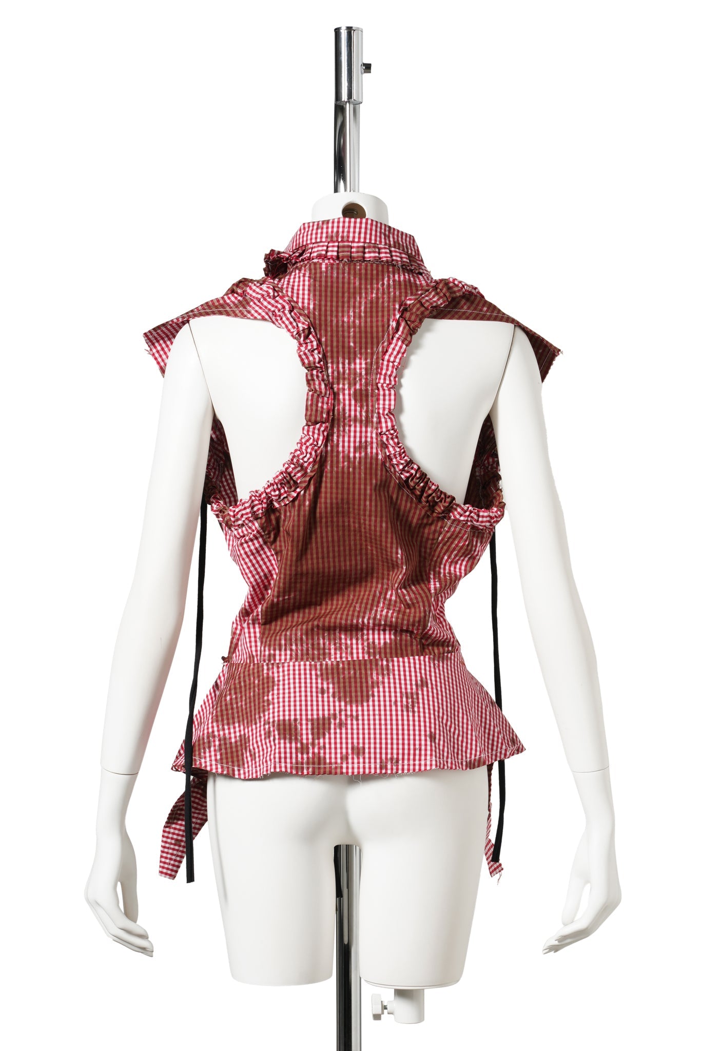 PICNIC RUCHED RUFFLE BLOUSE / GINGHAM
