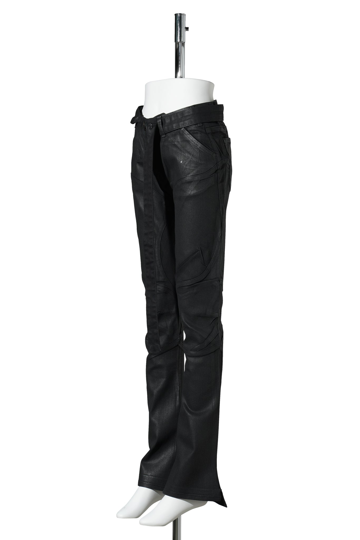 GLAZED MULITLINE JEANS / BLACK