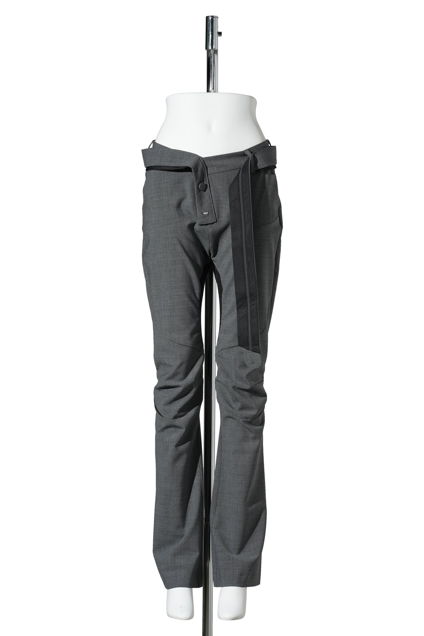 SLIM MULTILINE SUIT PANTS / GREY