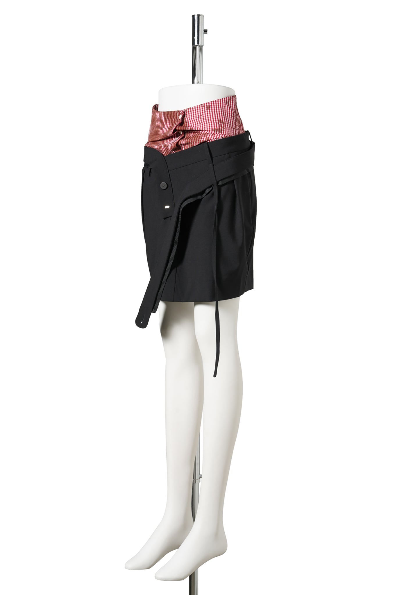 STRAPPED MINI BUSINESS SKIRT / BLACK