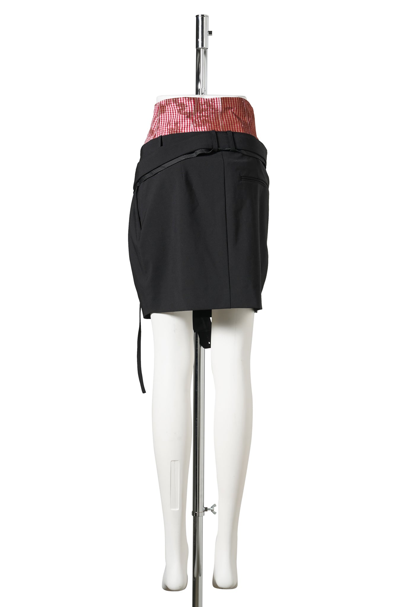 STRAPPED MINI BUSINESS SKIRT / BLACK