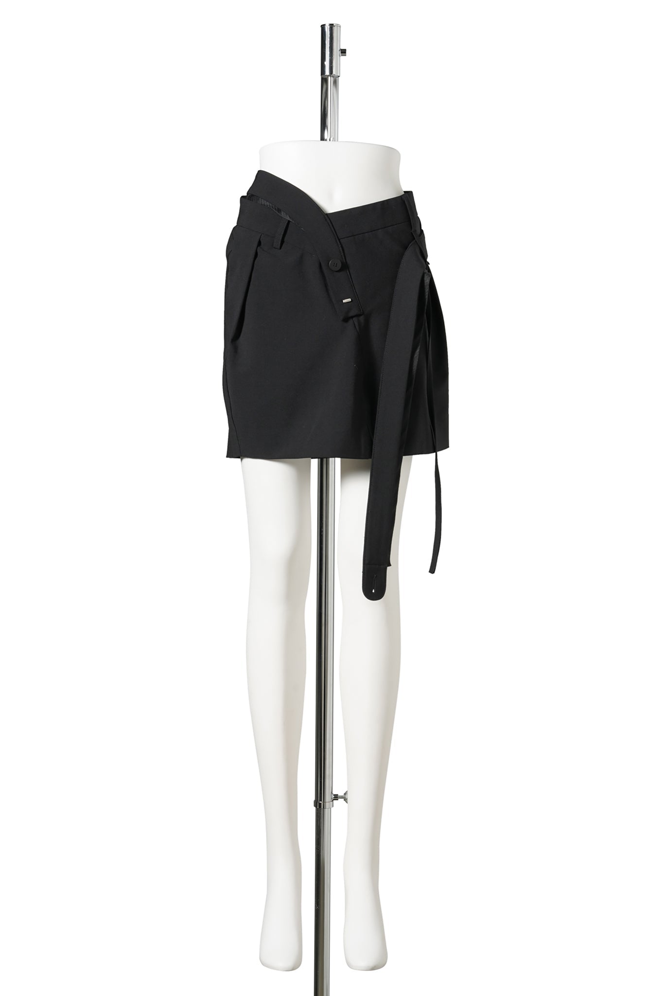 STRAPPED MINI BUSINESS SKIRT / BLACK