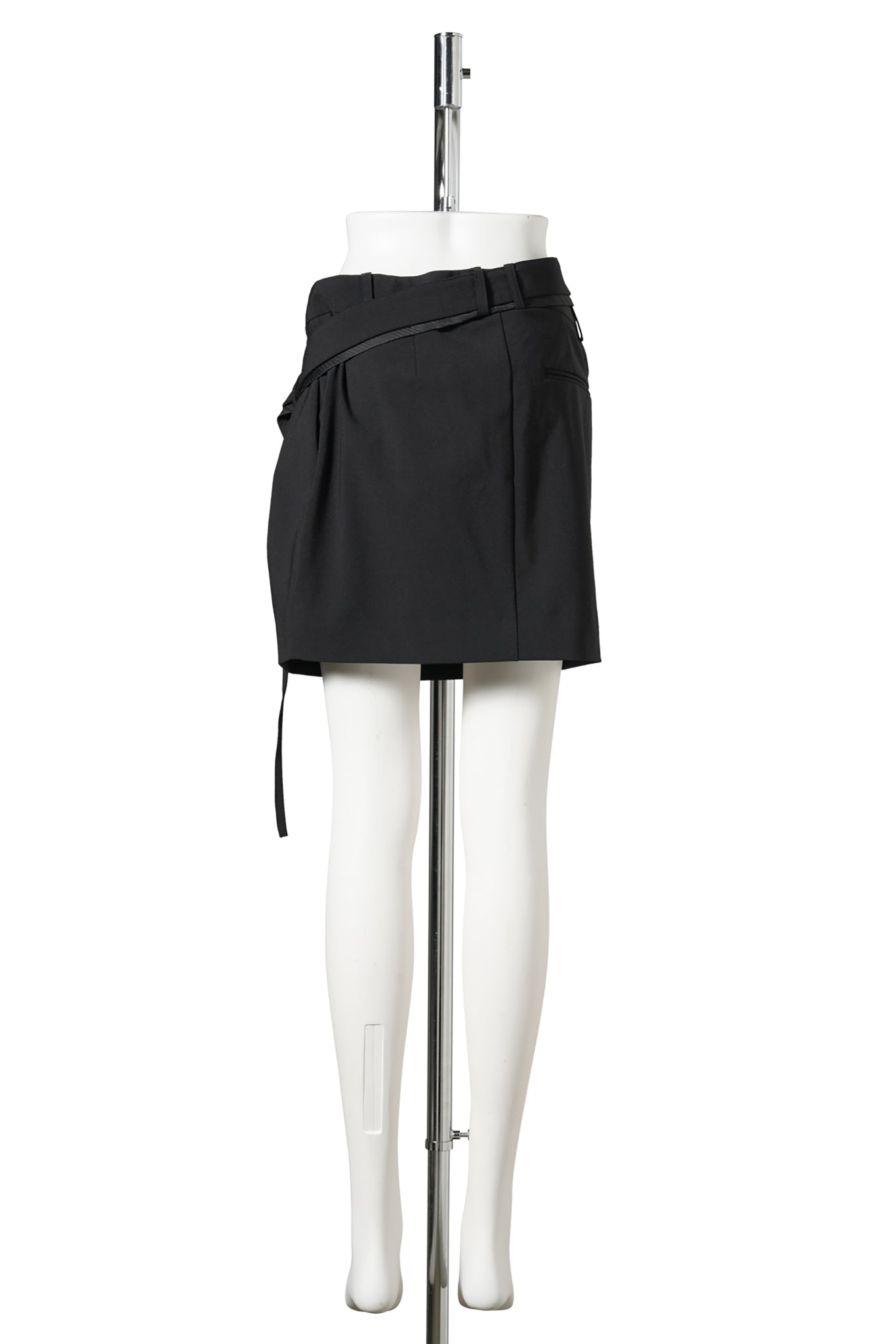 STRAPPED MINI BUSINESS SKIRT / BLACK