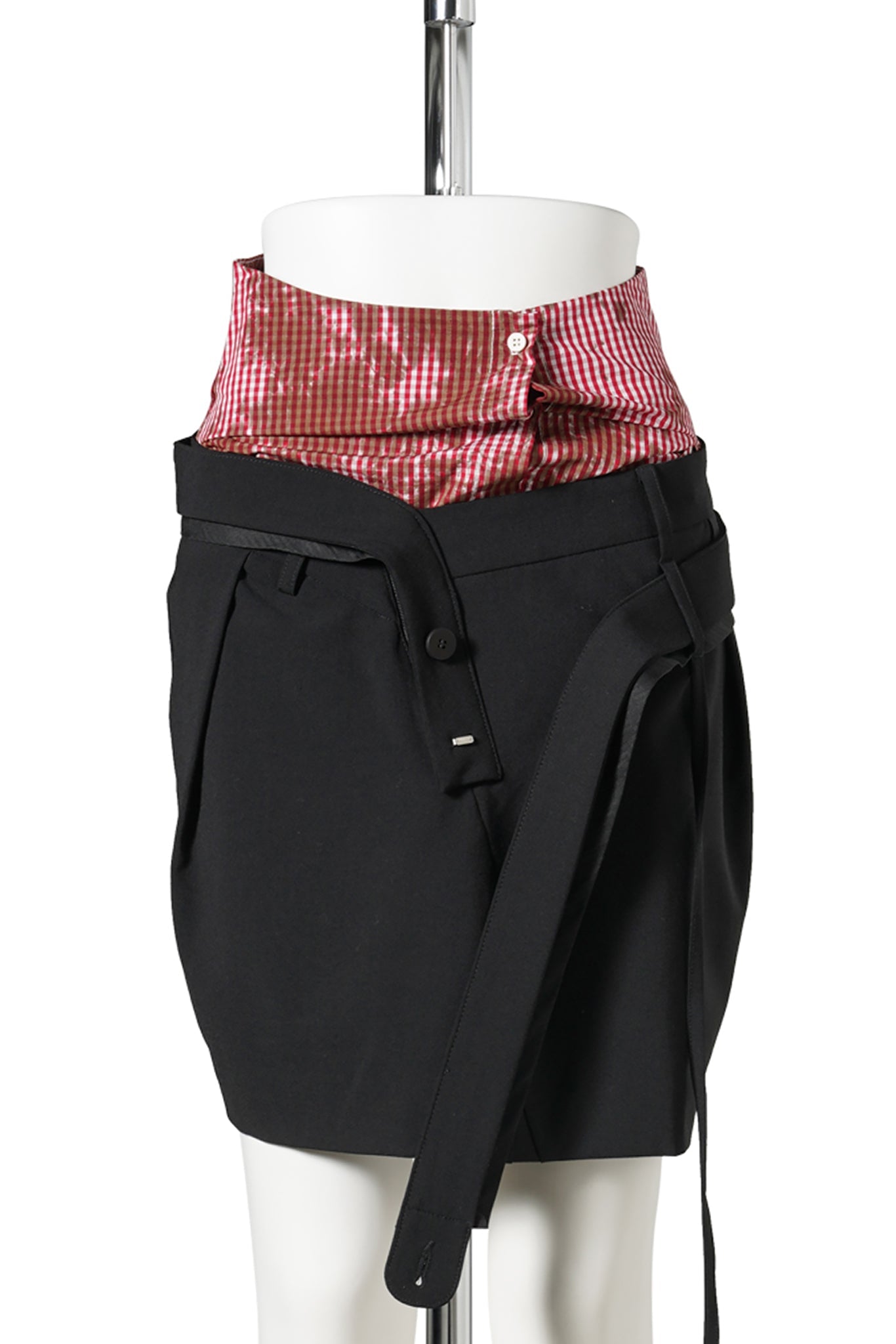 STRAPPED MINI BUSINESS SKIRT / BLACK