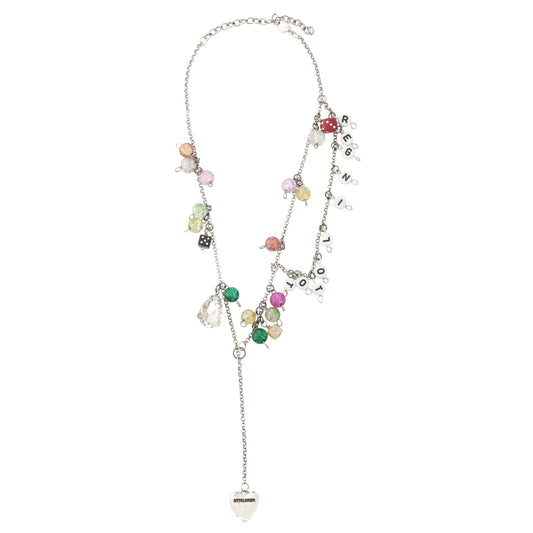 LUCK CHARM NECKLACE / SILVER/MULTICOLOR