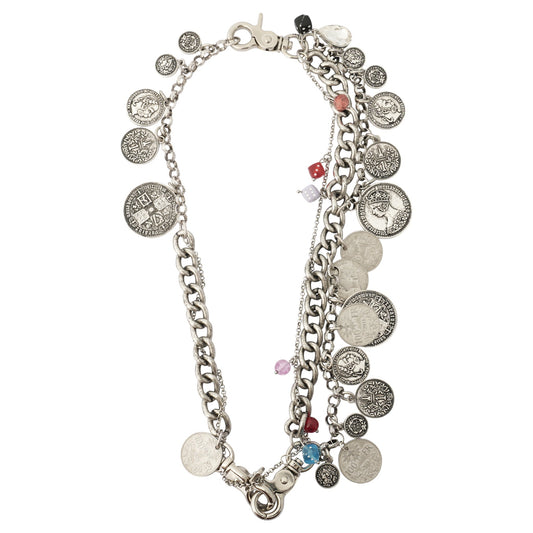 FORTUNE CHARM NECKLACE / SILVER/MULTICOLOR