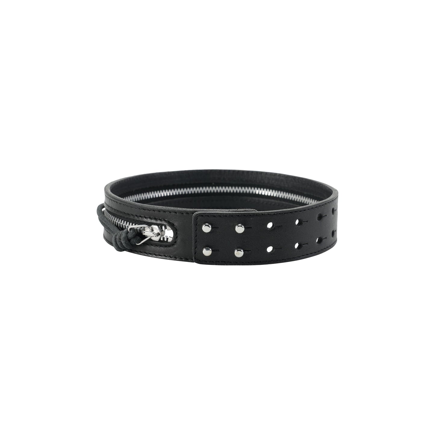 ZIPPED CHOKER / MALLEABLE BLACK BULL HIDE