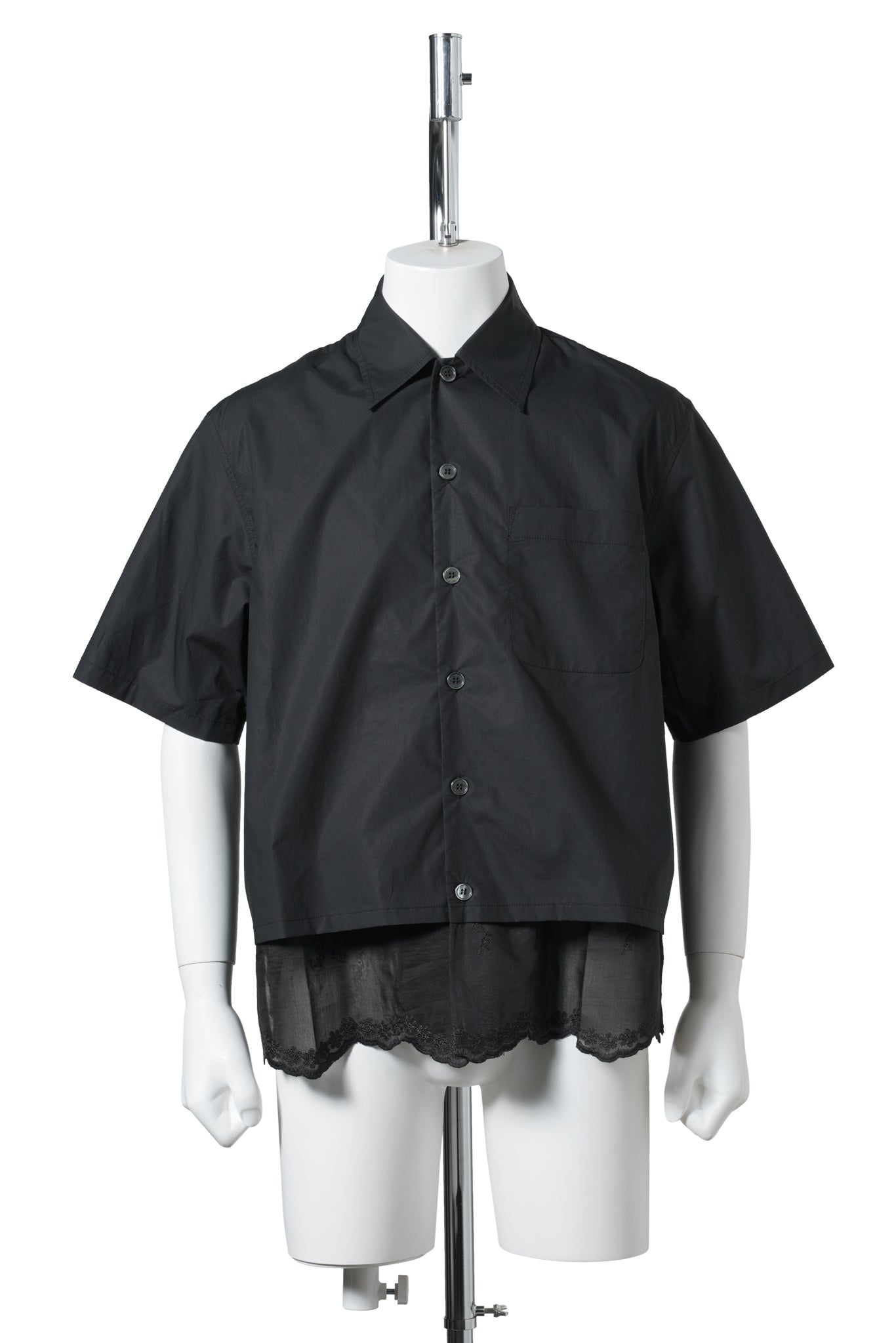 EVERY SHIRT SHORTSLEEVE / VOID BLACK FINE POPLIN