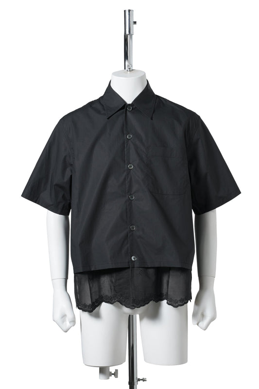 EVERY SHIRT SHORTSLEEVE / VOID BLACK FINE POPLIN