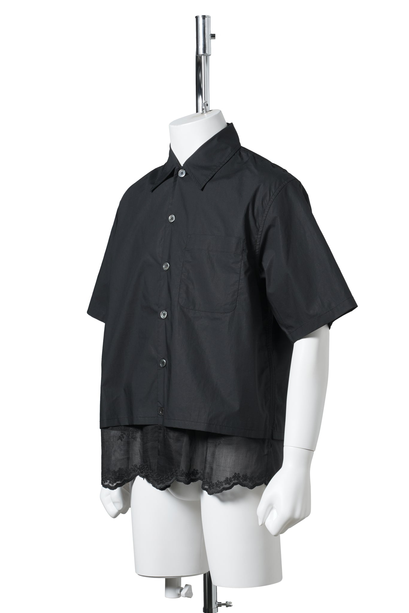 EVERY SHIRT SHORTSLEEVE / VOID BLACK FINE POPLIN