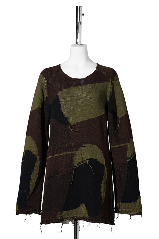 FALSE ROUNDNECK / CAMO COTTON RAFIA