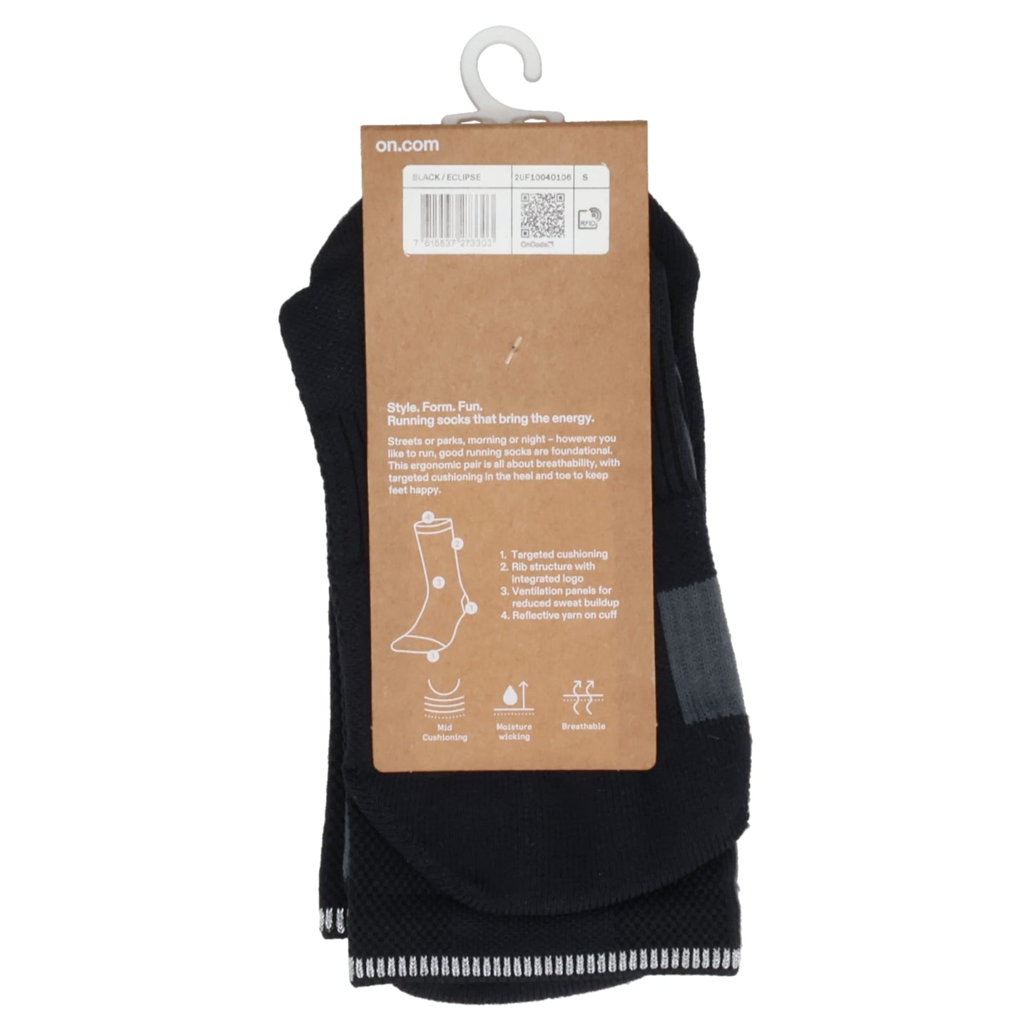 PERFORMANCE RUN SOCK HIGH 1 U / BLACK | ECLIPSE