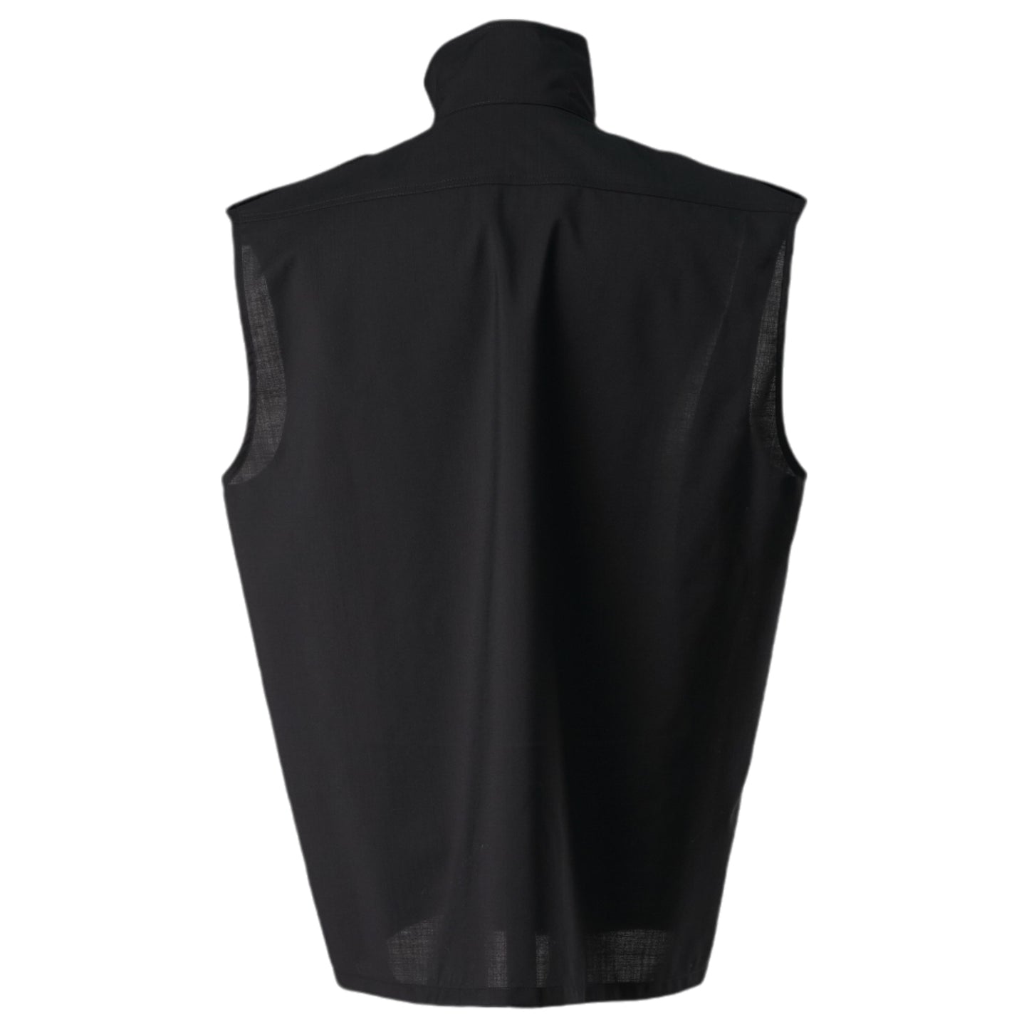 SLEEVELESS WOOL OVERSHIRT / BLACK