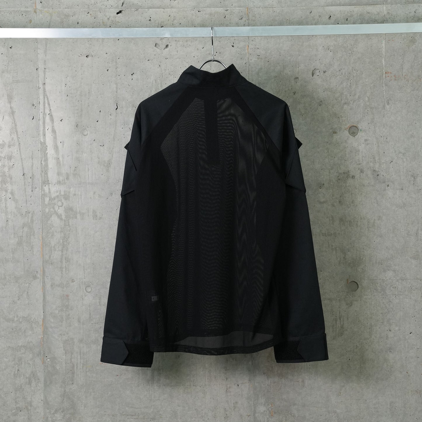 1/4 ZIPPER HYBRID SHIRT / BLACK