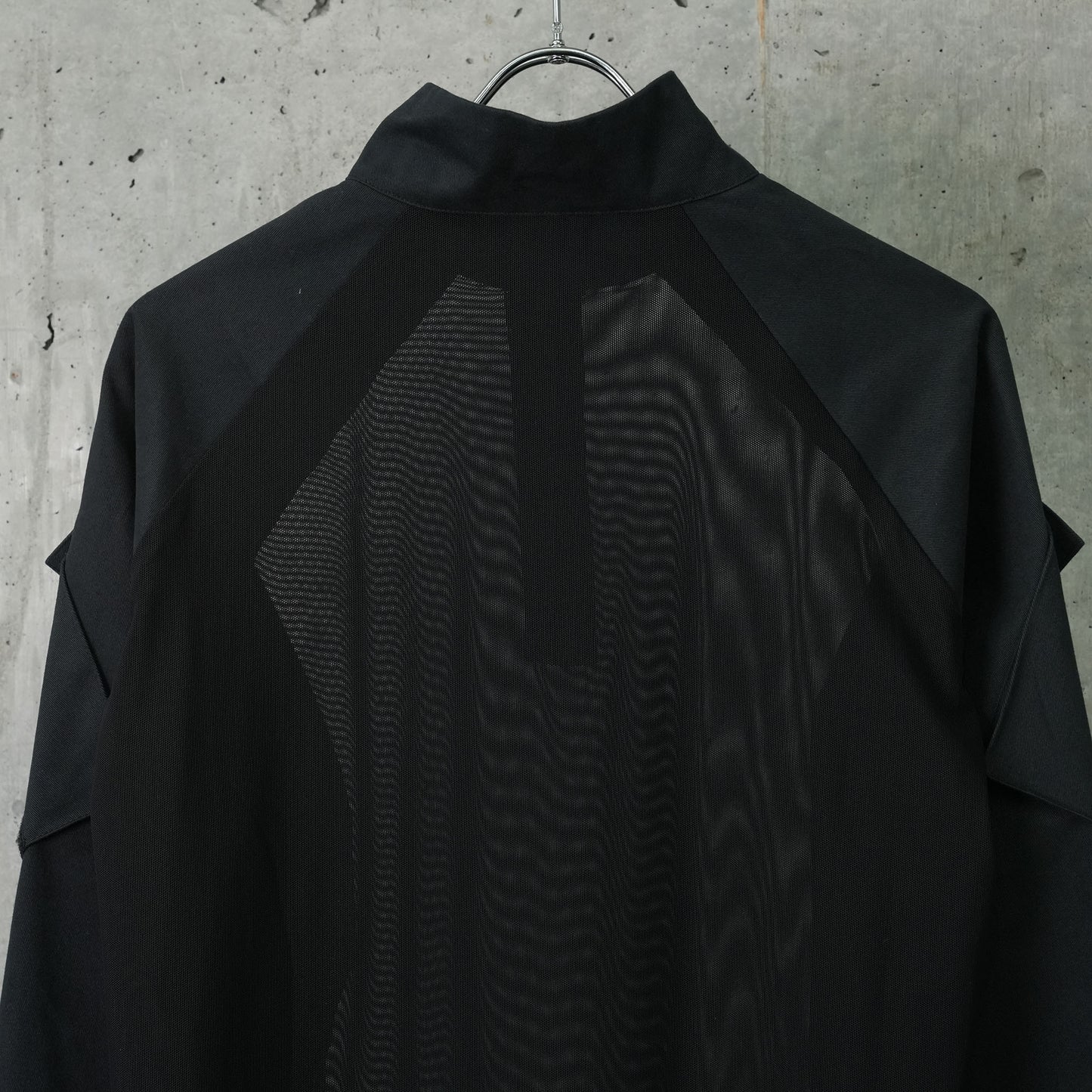 1/4 ZIPPER HYBRID SHIRT / BLACK