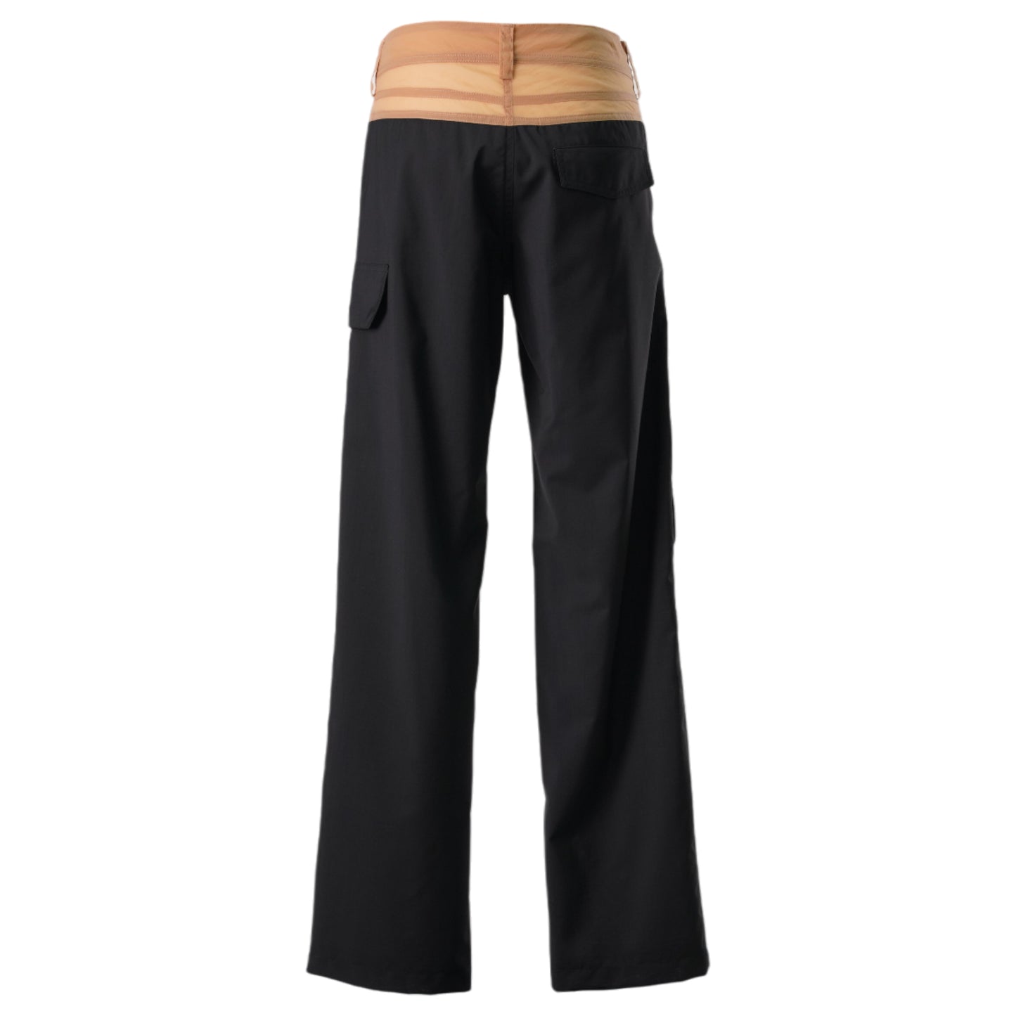 CARGO SUIT TROUSER WITH CORDURA KNIFE POCKET AND SHEER / BLACK/CHAMPAGNE