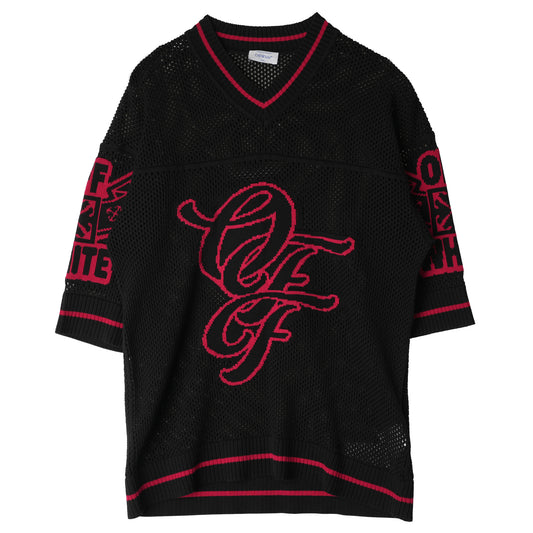 VARSITY NET KNIT S/S TEE / 1025:BLACK HAUNTE