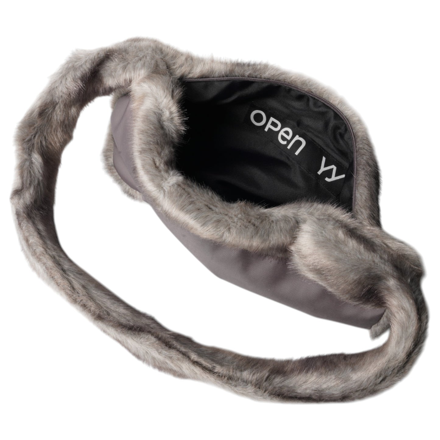 FURRY POCKET BELT BAG / GREY