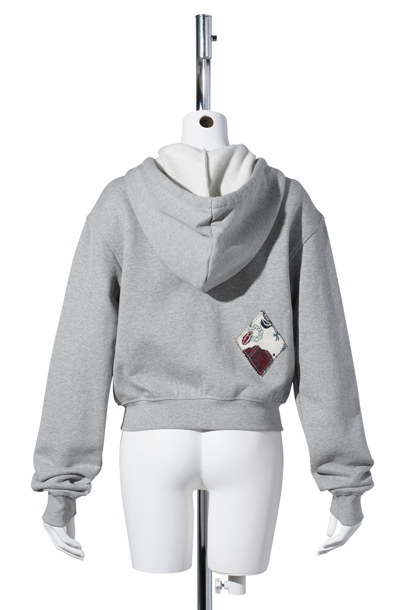 ARGYLE PATCHED HOODIE / GREY