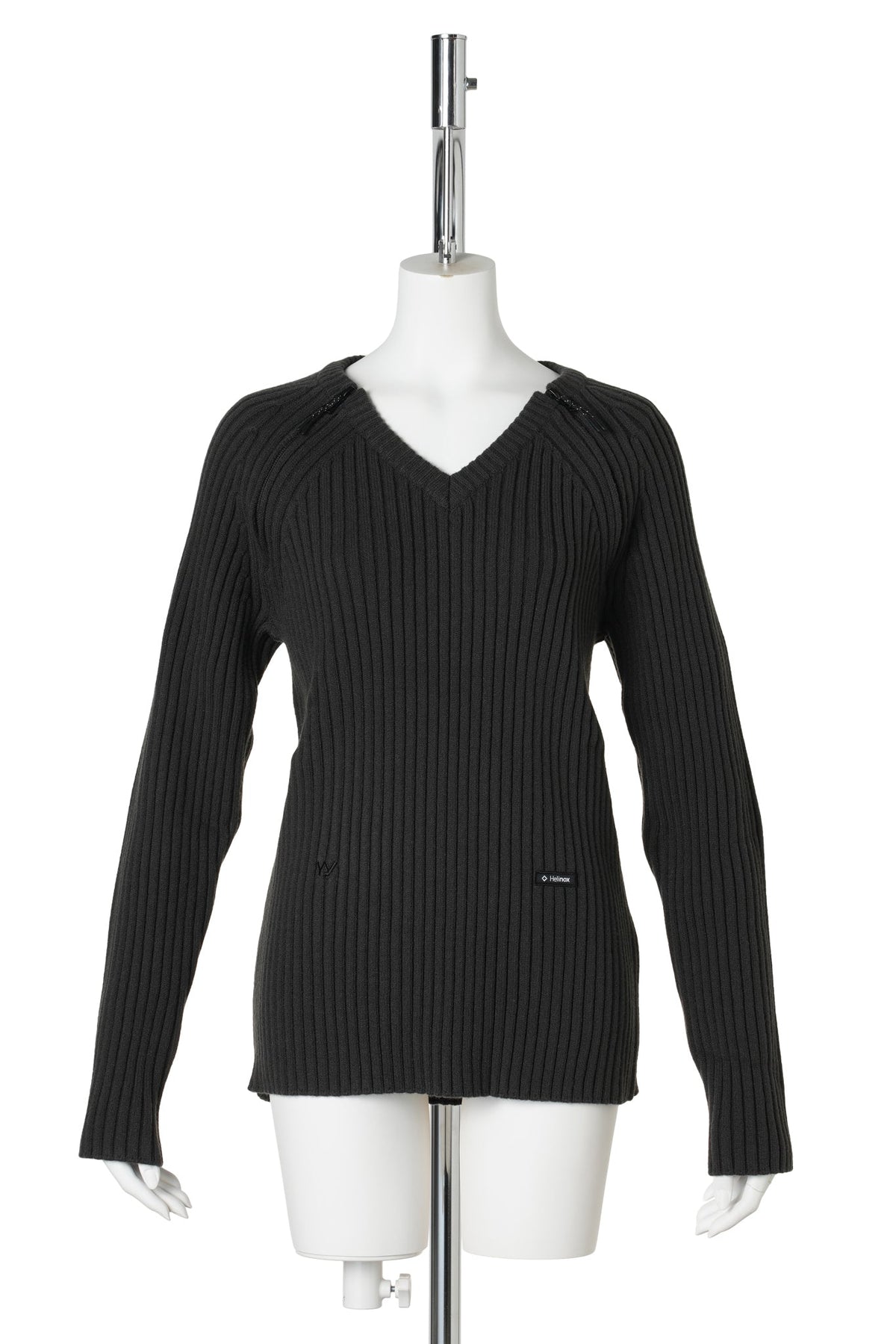 OPEN YY x HELINOX ZIP SLIT KNIT / CHARCOAL GRAY