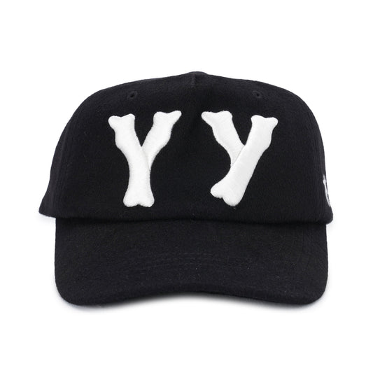 YY WOOL HEART BONE BALL CAP / BLACK