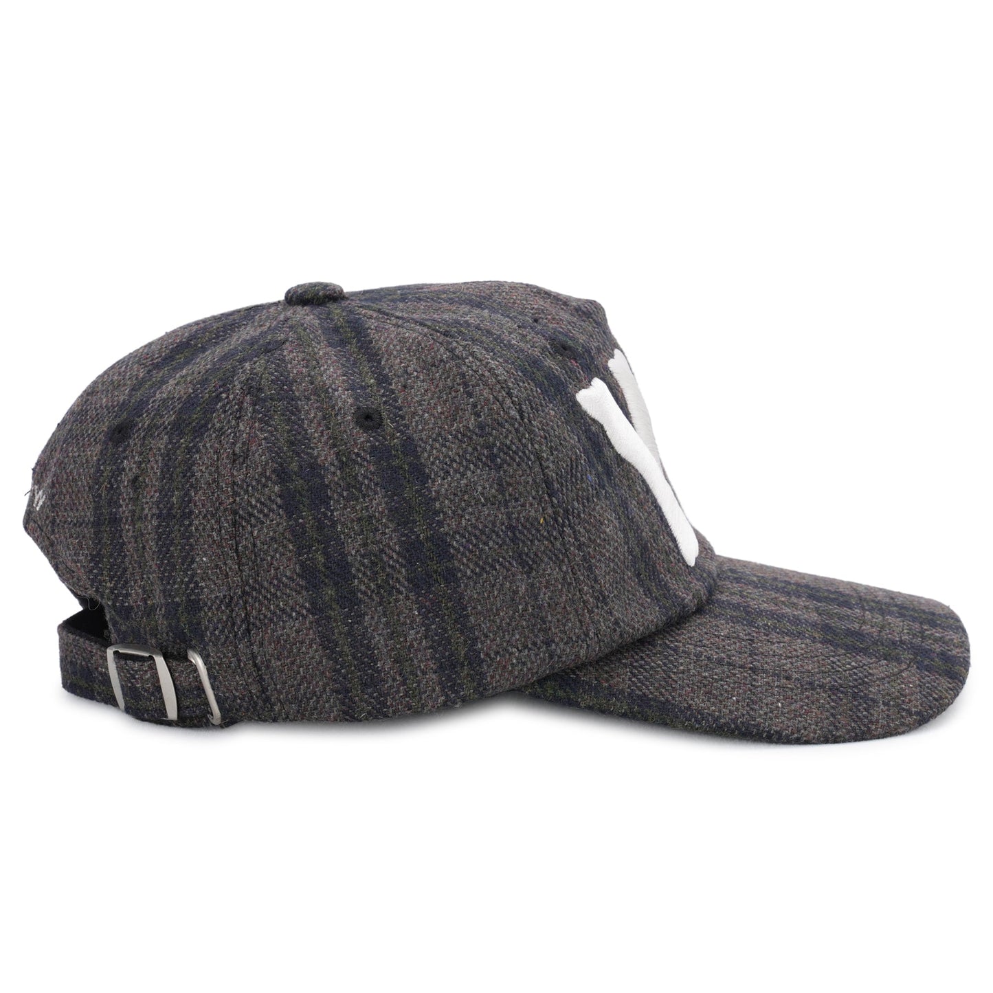 YY CHECKERED HEART BONE BALL CAP / BROWN