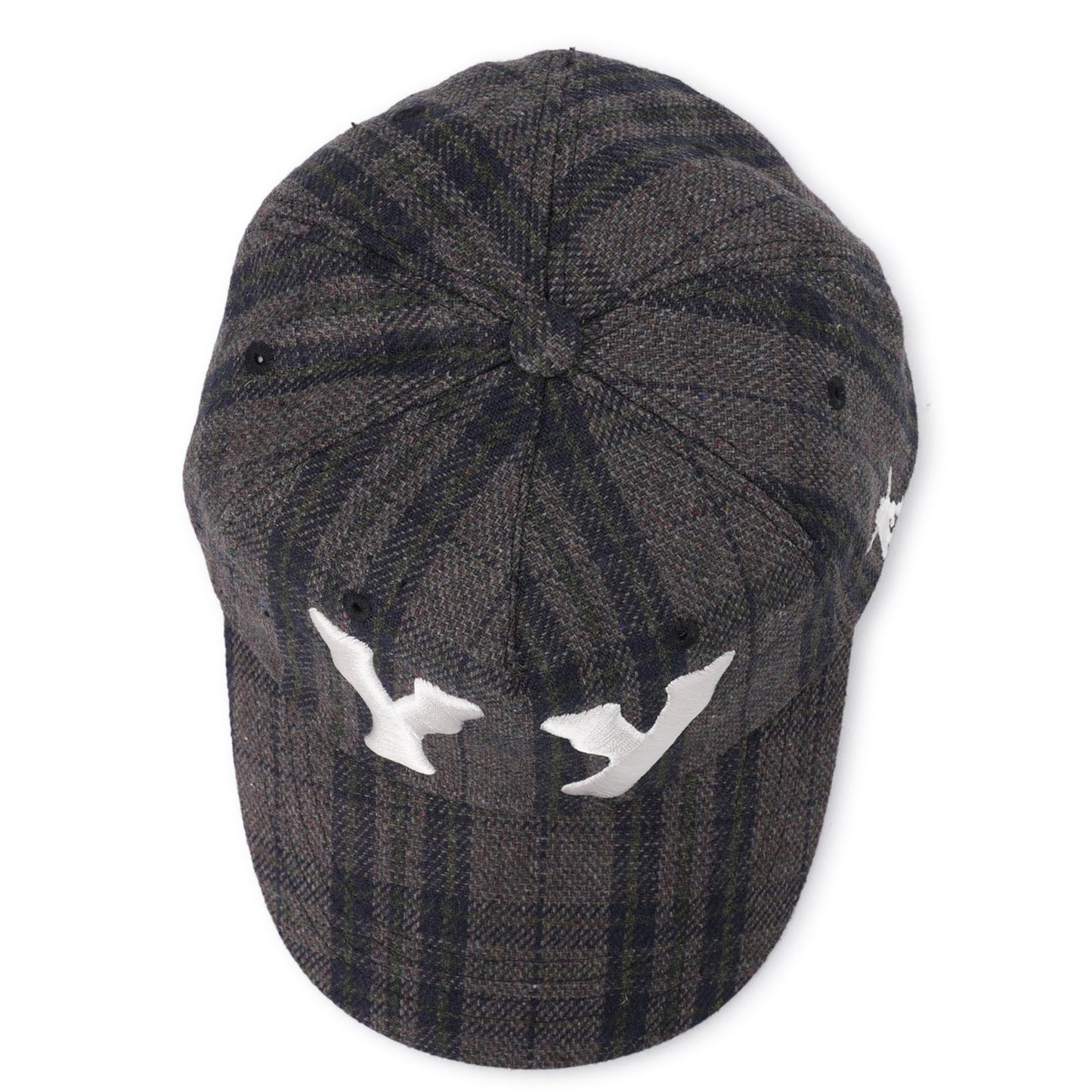 YY CHECKERED HEART BONE BALL CAP / BROWN