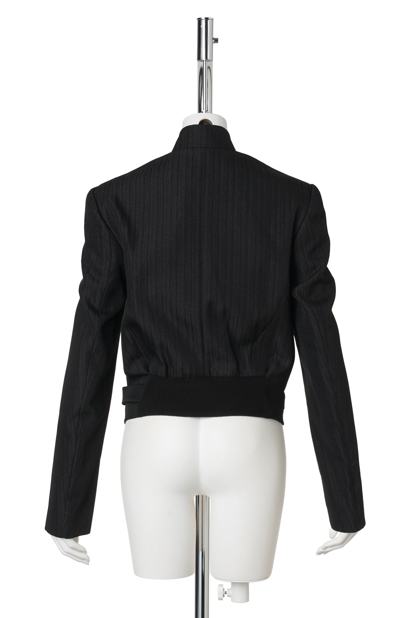 STRIPE DOUBLE-BREASTED BLAZER / BLACK