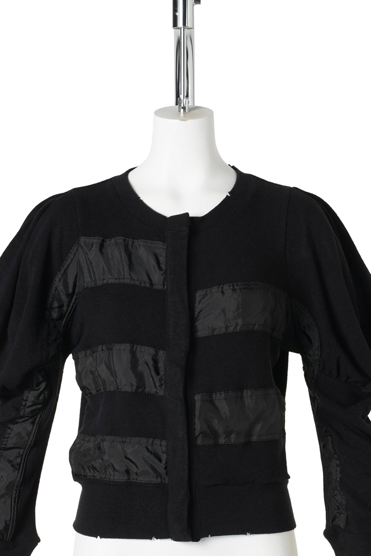 SLOUCHY PUFF PANEL CARDIGAN / BLACK