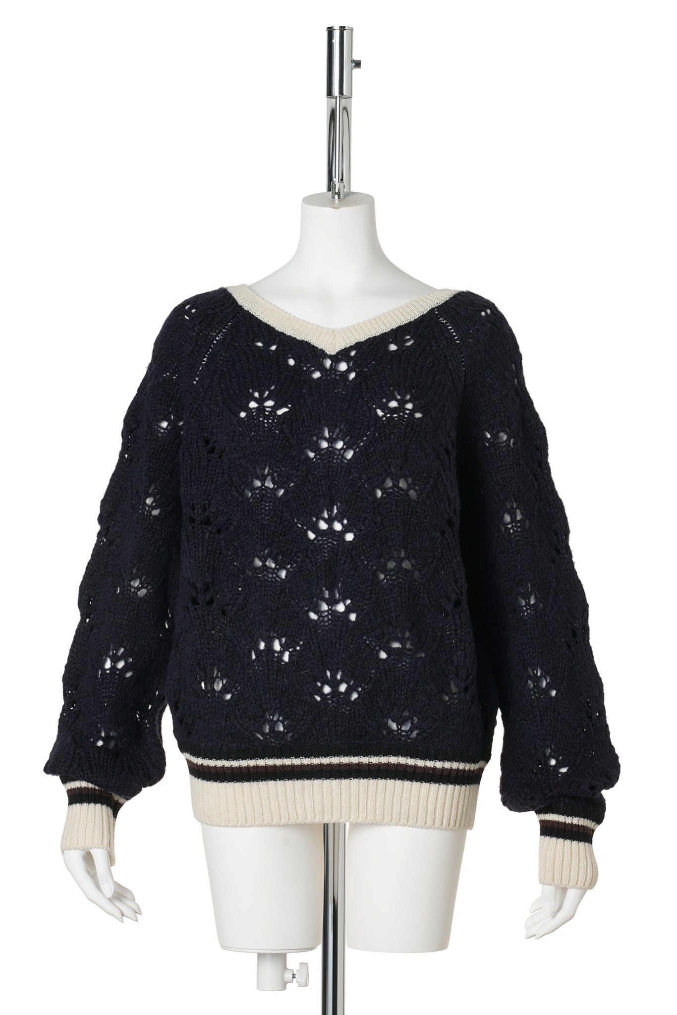 OPEN BACK POINTELLE KNIT / NAVY