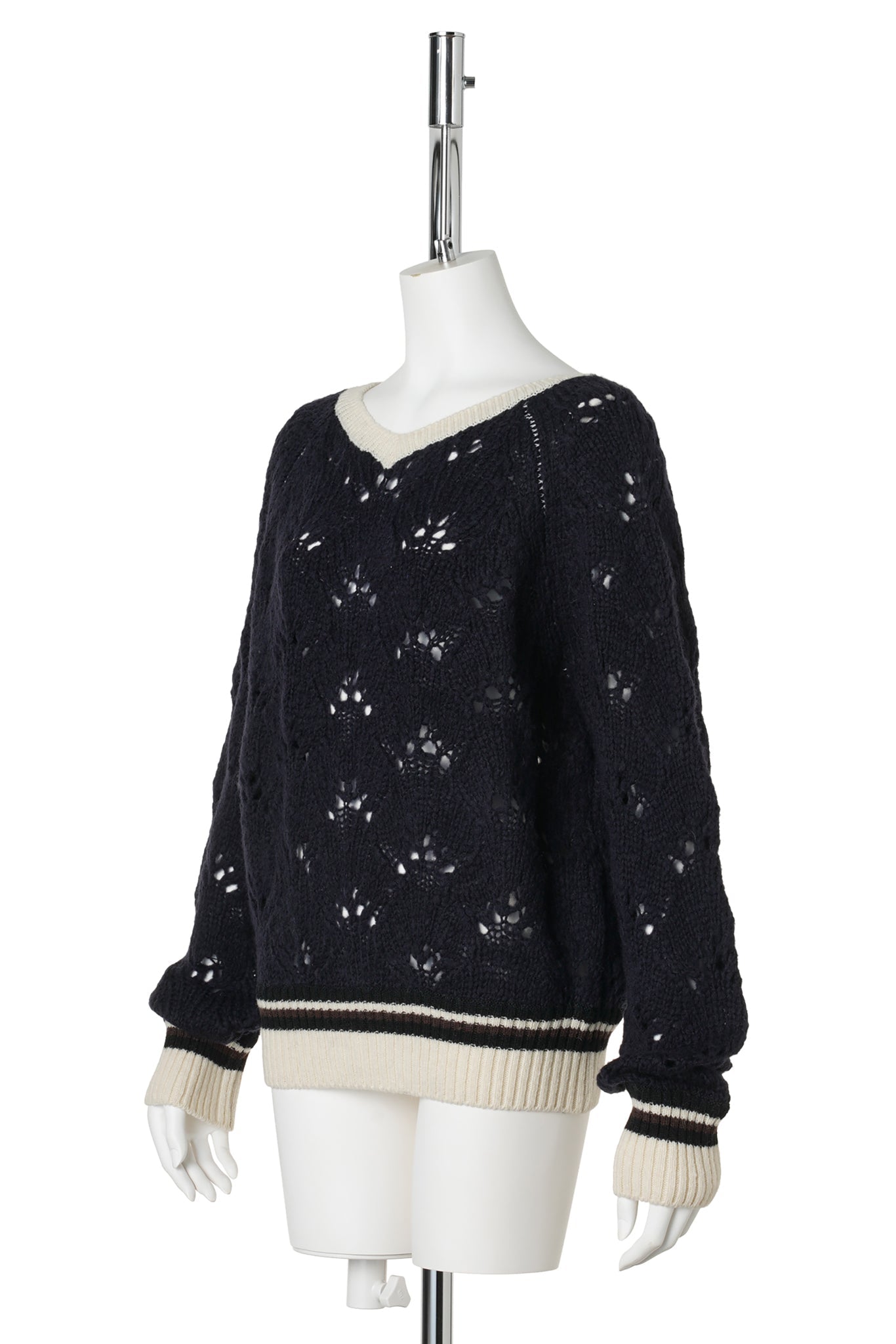OPEN BACK POINTELLE KNIT / NAVY