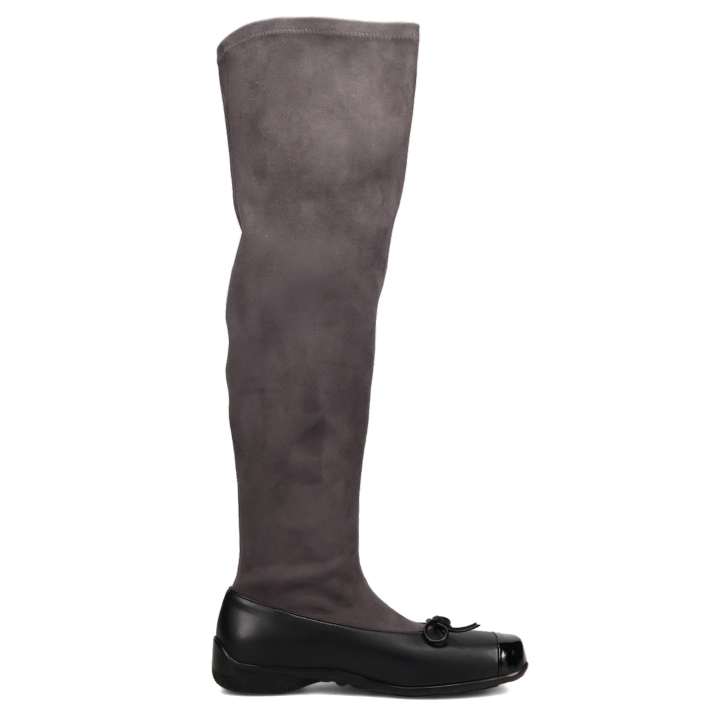 THIGH HIGH SUEDE BALLET BOOTS / BLACK
