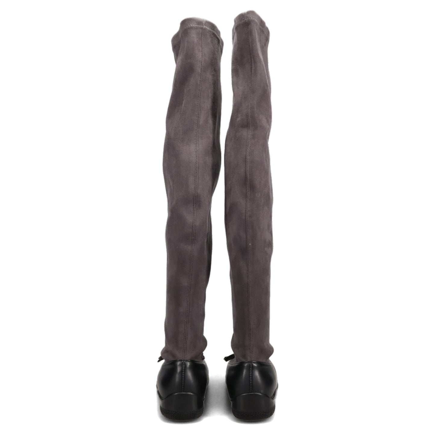 THIGH HIGH SUEDE BALLET BOOTS / BLACK