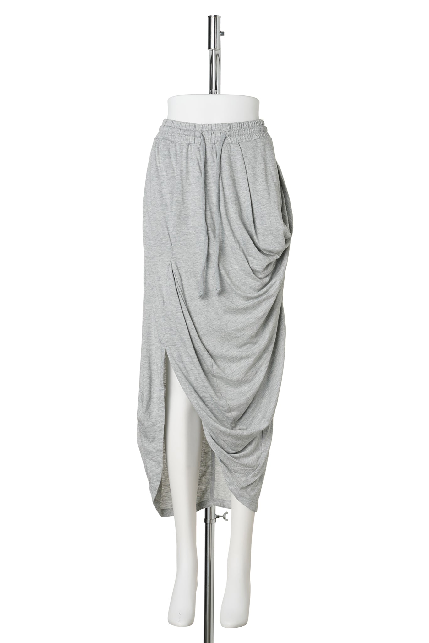 DRAPED COTTON SKIRT / GRAY