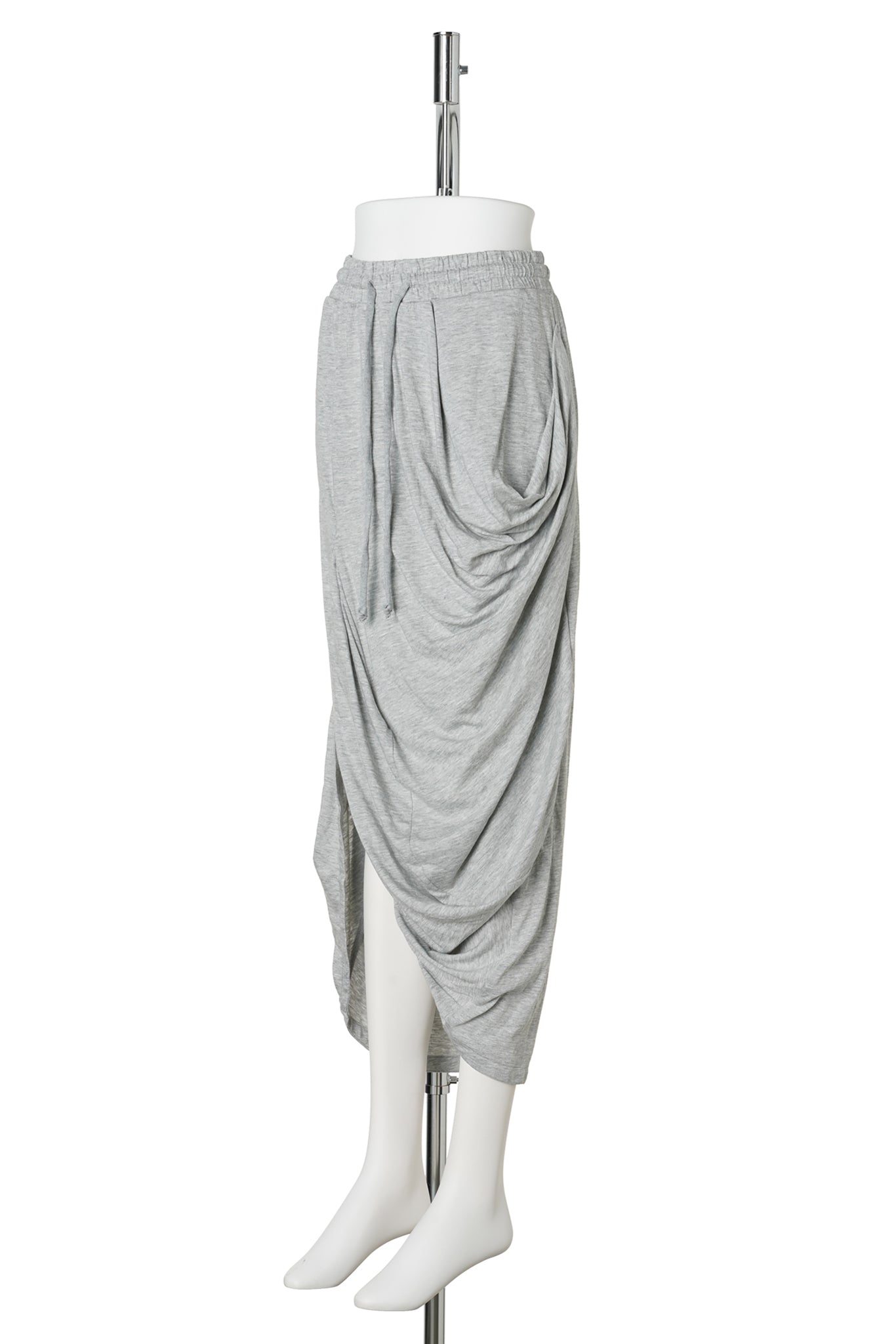 DRAPED COTTON SKIRT / GRAY