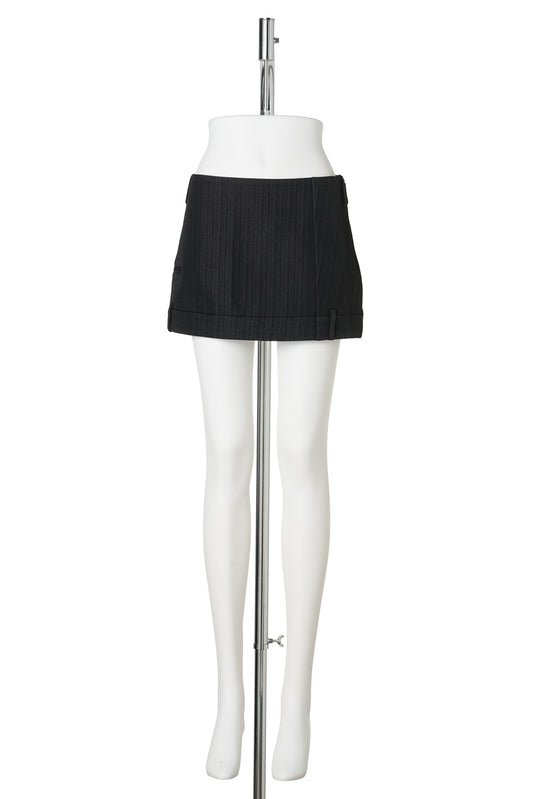 TAILORED TROUSER MINI SKIRT / BLACK