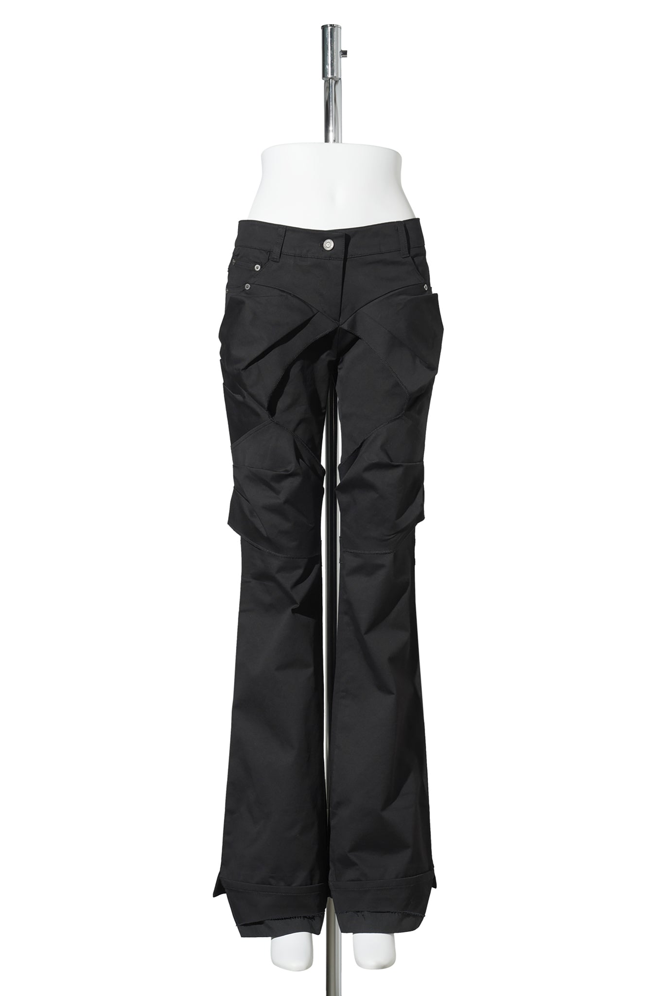 GATHERED BOOTCUT PANTS / BLACK