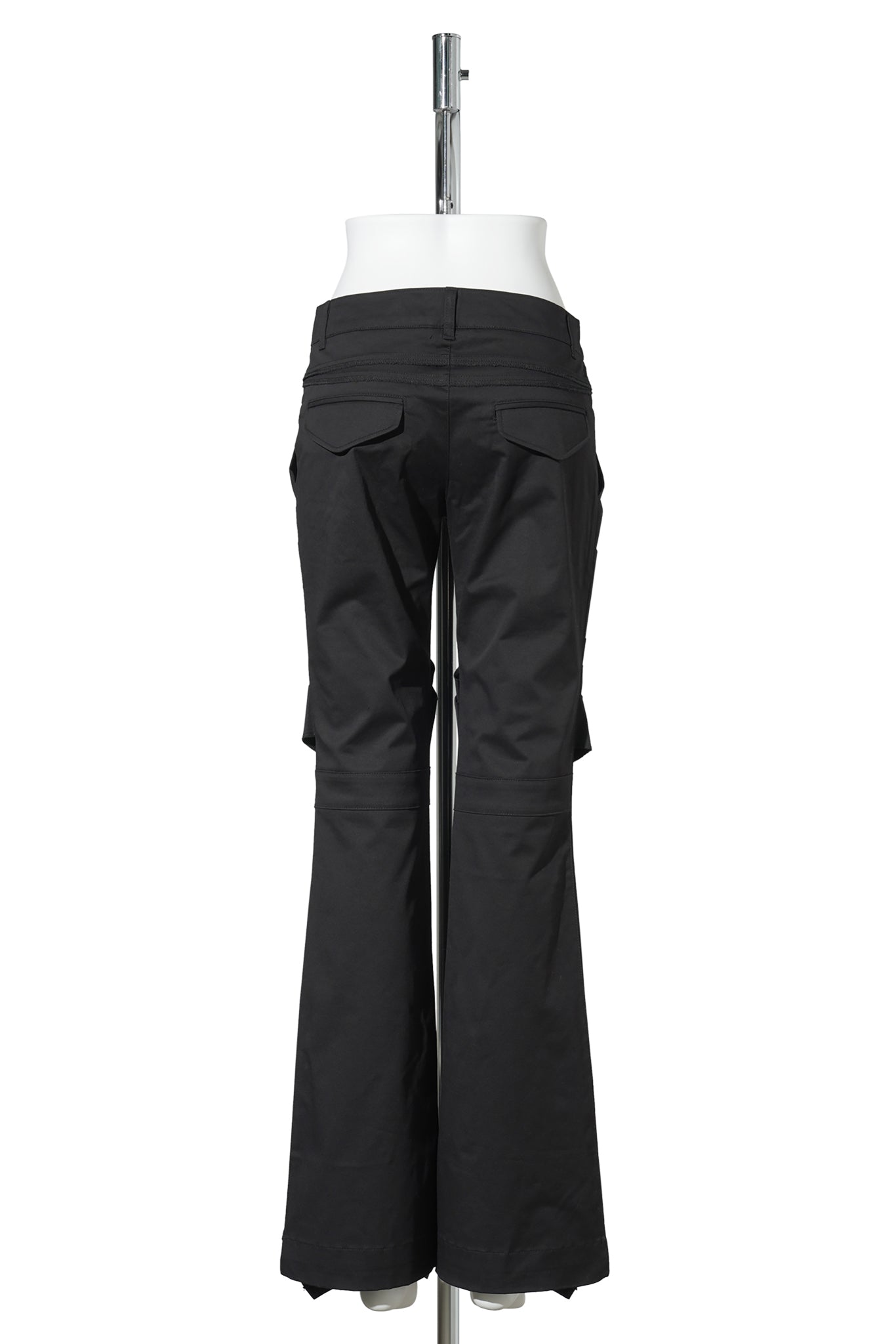 GATHERED BOOTCUT PANTS / BLACK