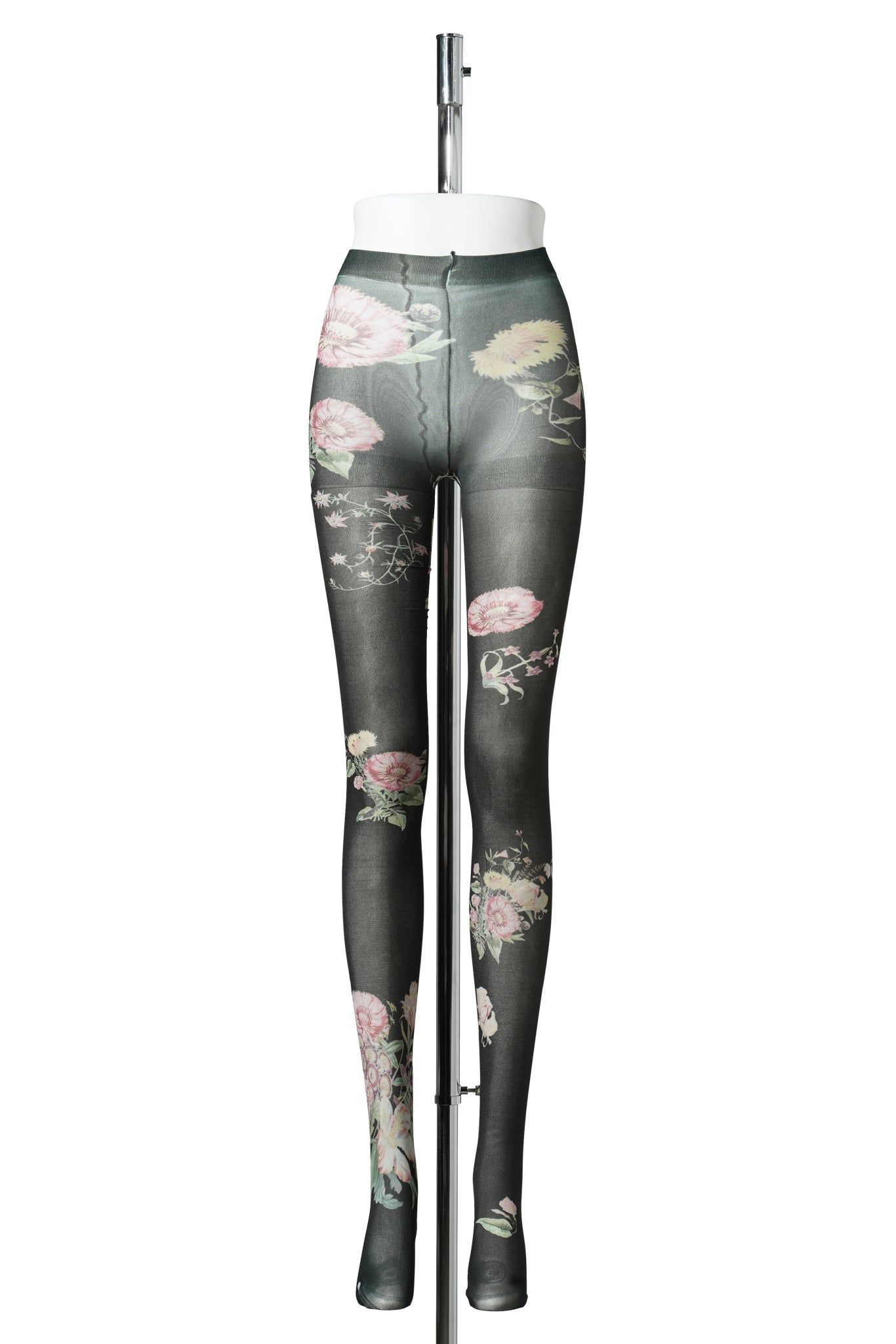 YY FLORAL TIGHTS / BLACK