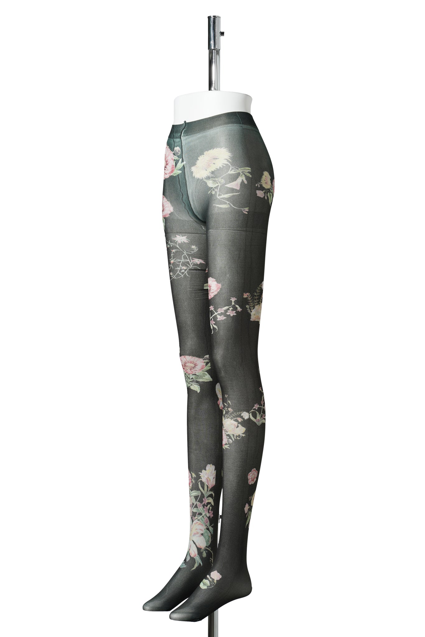 YY FLORAL TIGHTS / BLACK