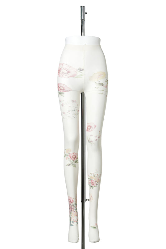 YY FLORAL TIGHTS / IVORY