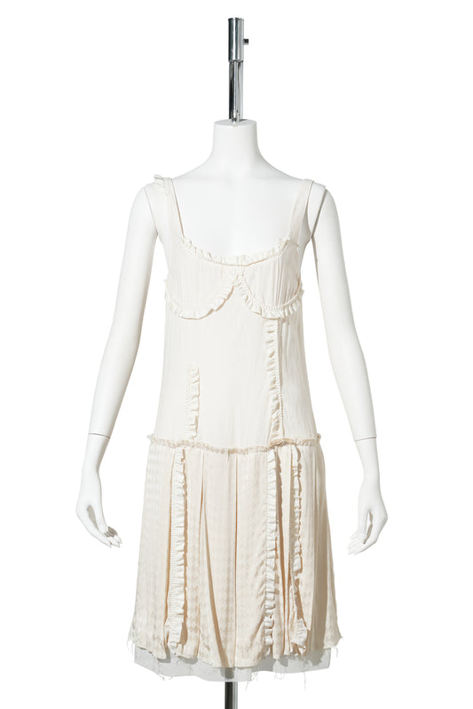 FLAPPER PLEATS DRESS / IVORY