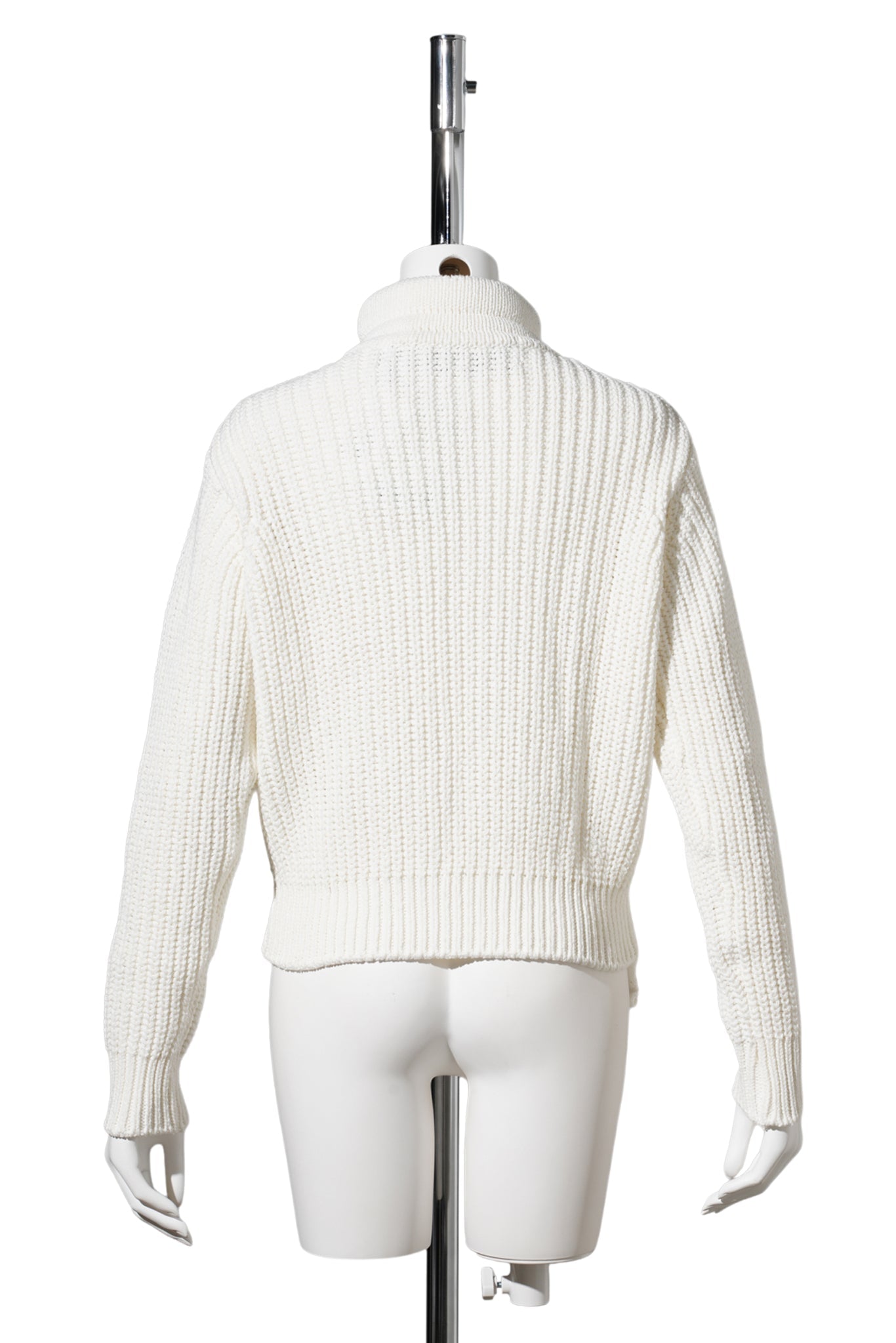 APPLIQUÉ KNIT ZIPUP JACKET / WHITE