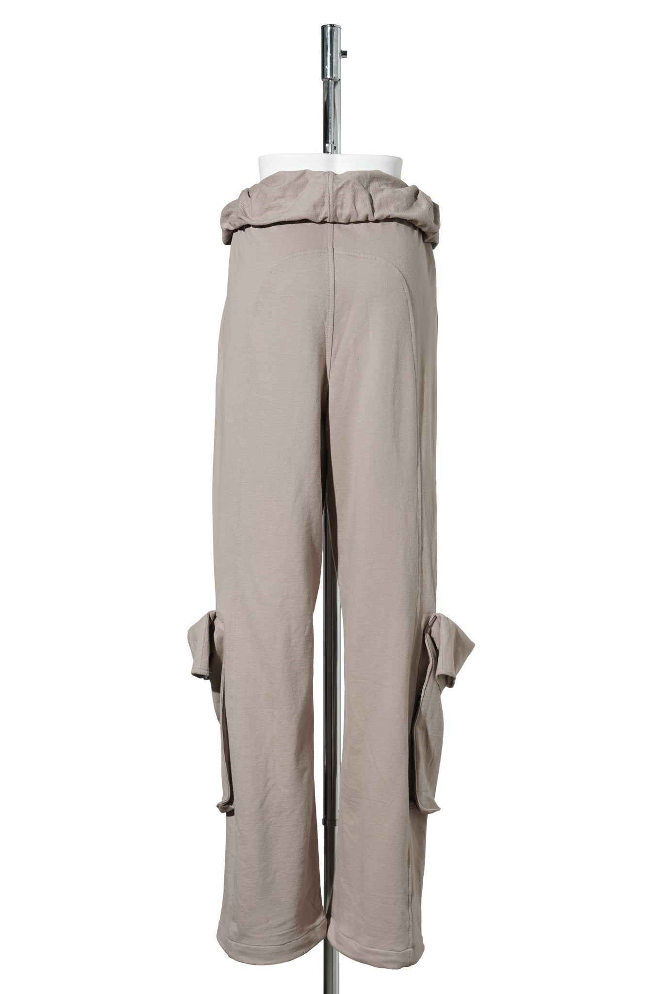 ROLLED WAIST SWEAT CARGO PANTS / BEIGE