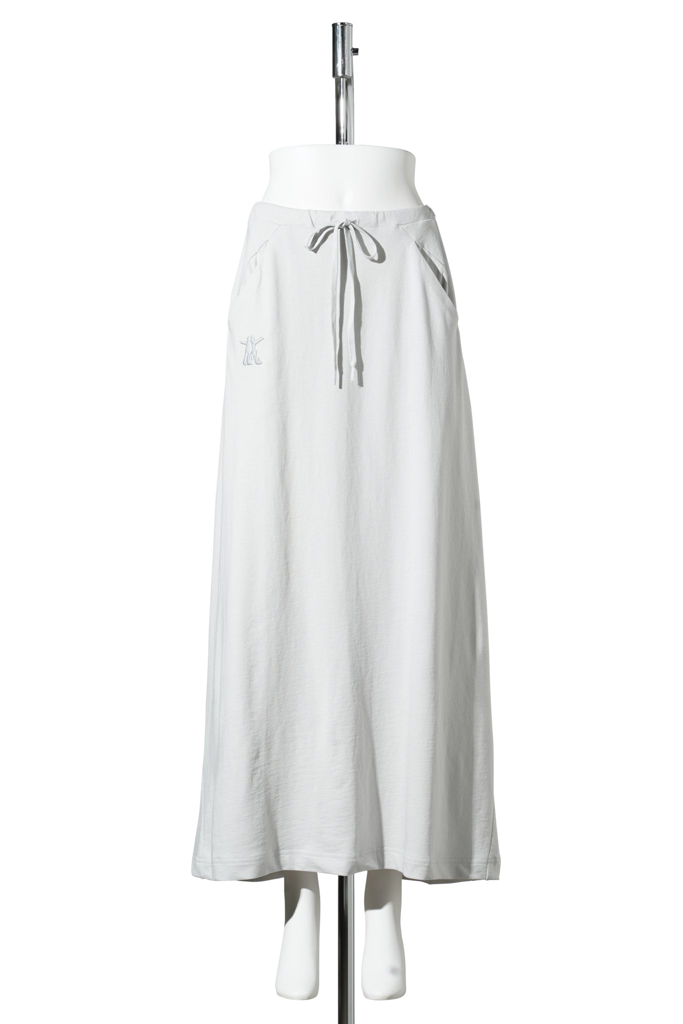 SLANT JERSEY SKIRT / LIGHT GRAY