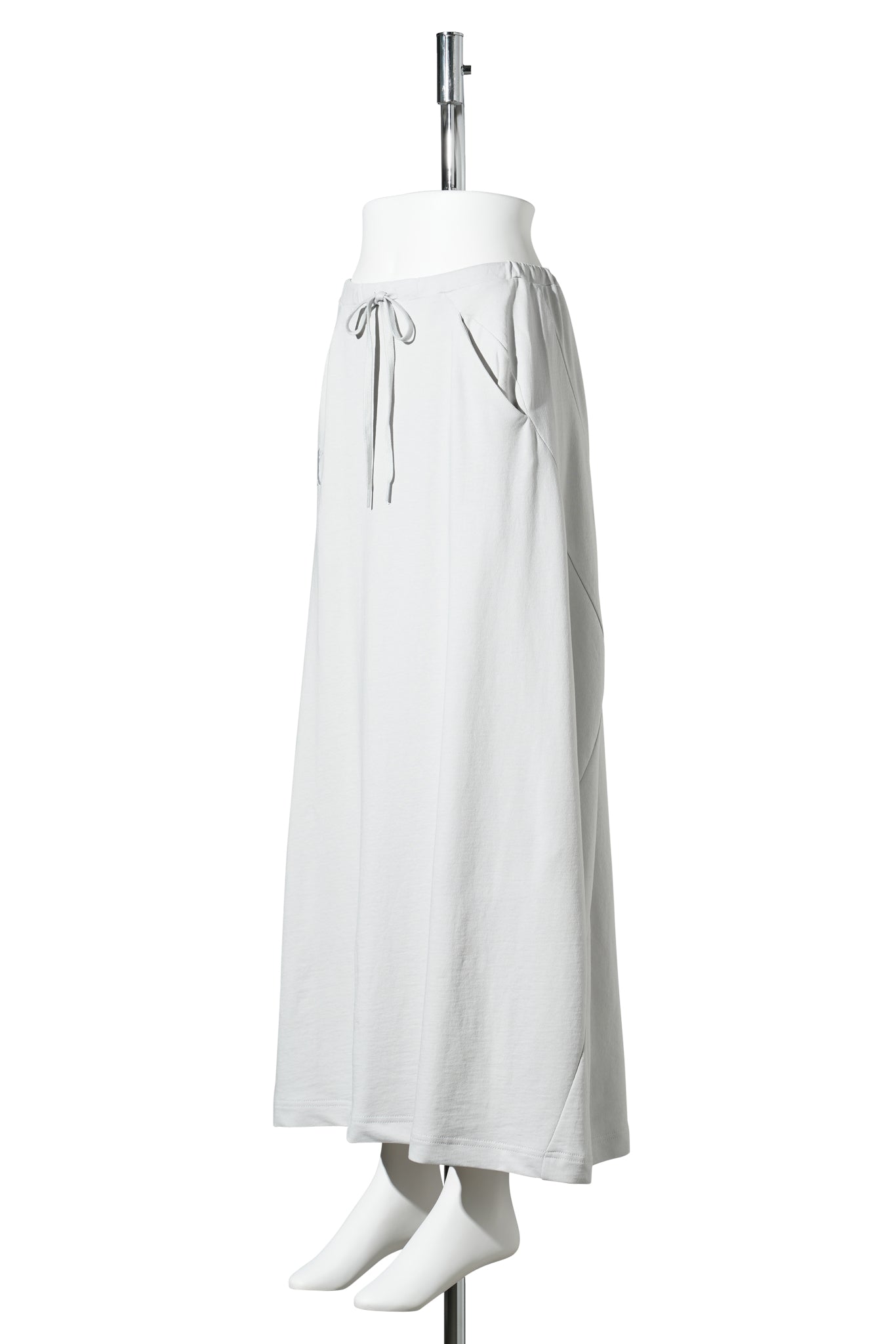 SLANT JERSEY SKIRT / LIGHT GRAY