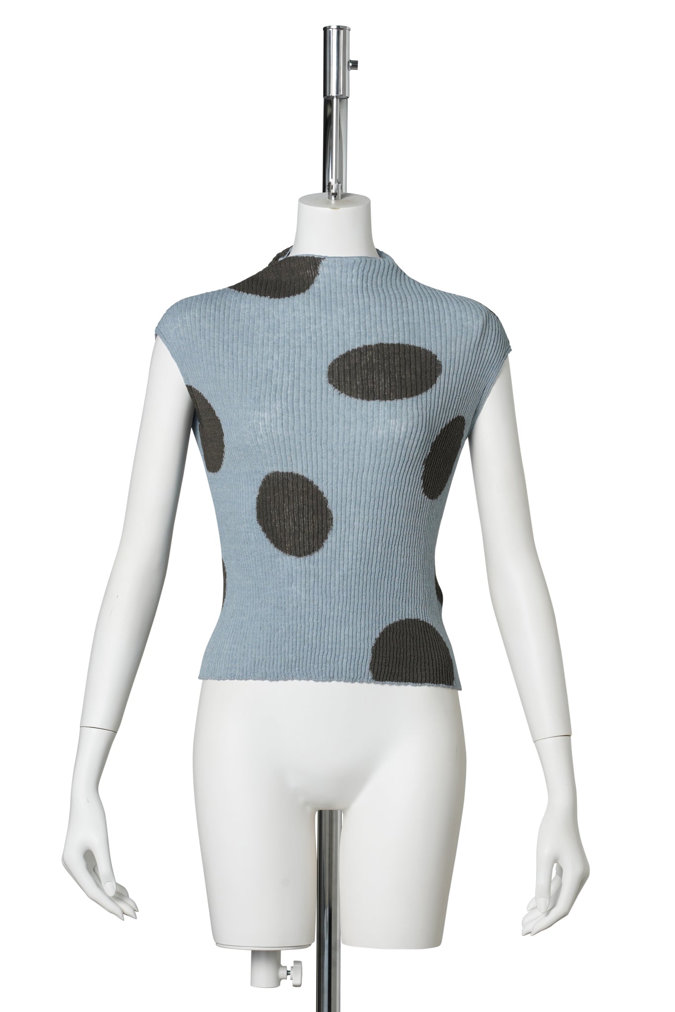 RIBBED DOT TOP / GRAYISH BLUE